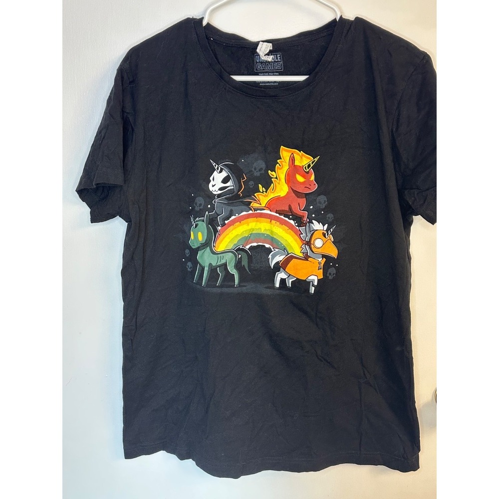 TeeTurtle‎ Ladies XLBlack Unstable Unicorns Graphic T-Shirt Unstable Games